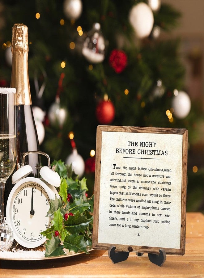 Zmyollo Christmas Desk Decor Sign, The Night Before Christmas Sign With Stand For Home Room Table Shelf, Winter Wooden Decor Gifts For Family Friend Coworker, SD15 - Image 3